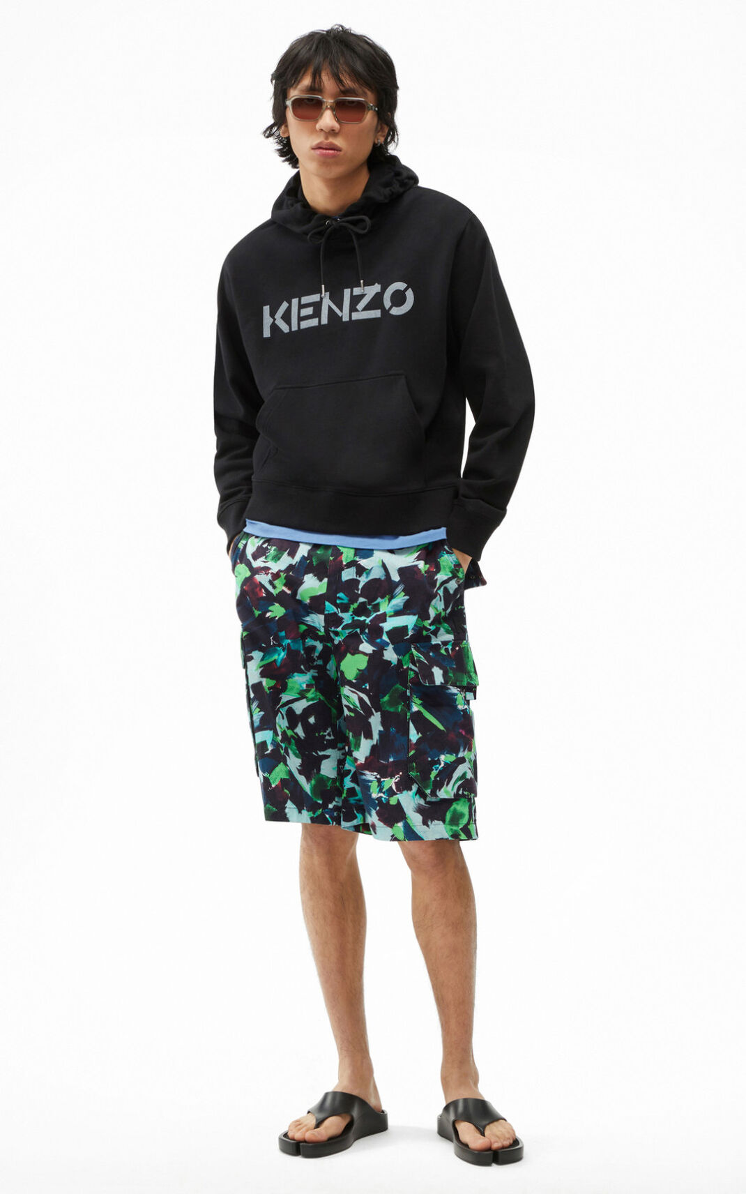 Sweat A Capuche Kenzo Homme Logo Noir EZRVJ-1267